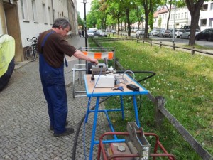 Glasfaser in speedpipes einblasen